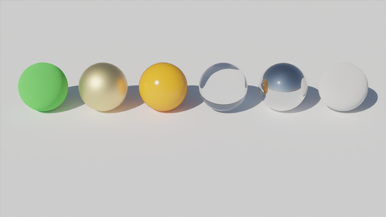 Material study at 128 SPP with OIDN denoising.